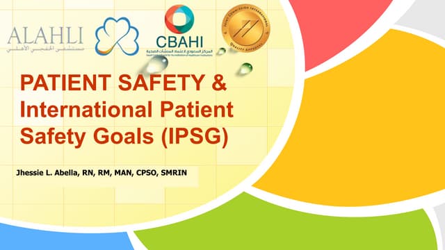 Patient Safety and IPSG