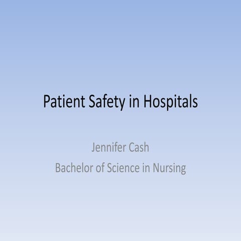 Patient Safety in Hospitals