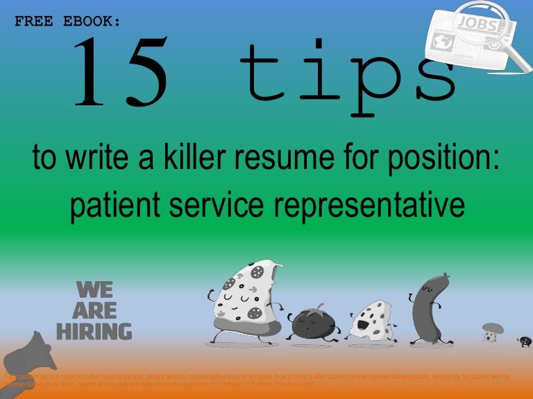 Patient Service Representative Resume Sample Pdf Ebook