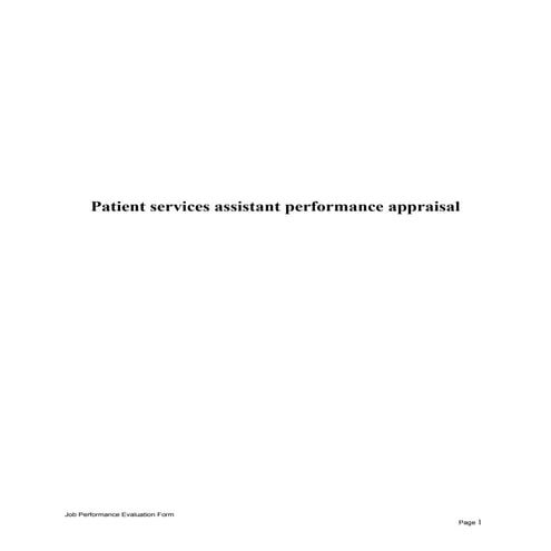 Certified nursing assistant performance appraisal | DOCX