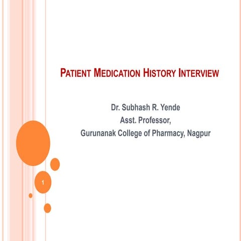Patients medication history interview