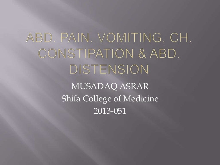 Patient With Chronic Constipation Abdominal Distension