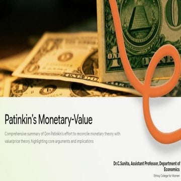 Patinkin’s Real Balance Effect – Integration of Money and Value Theory ...