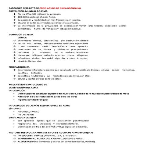 Patología respiratoria crisis aguda de asma bronquial