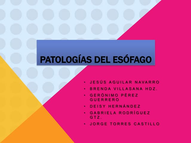 Patologias  del esofago