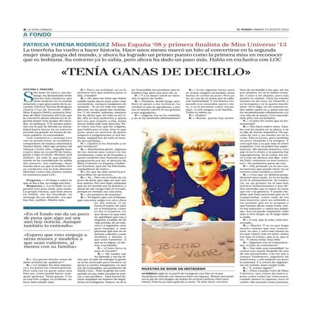 Patricia Yurena: la 1ª Miss España abiertamente Lesbiana