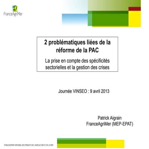 Quel avenir pour les spécificités sectorielles et la gestion des crises dans ...