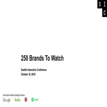 250 Brands to Watch | Seattle Interactive 2019