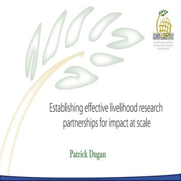 P3.1. Establishing effective livelihood research partnerships for impact at s...