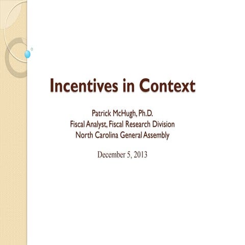Patrick McHugh: Incentives in Context