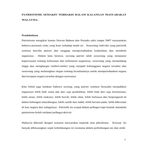 Patriotisme semakin terhakis