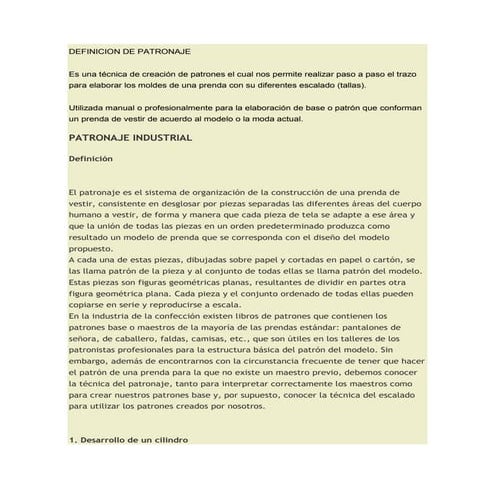 Patronaje industrial