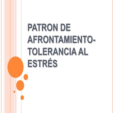 Patron de afrontamiento tolerancia al estrés