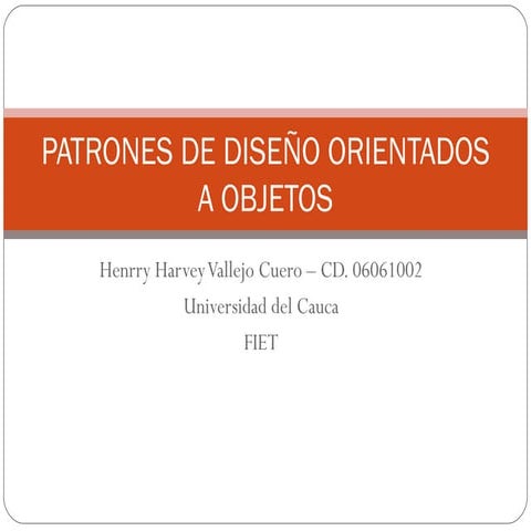 Patrones de diseño - Henry Vallejo