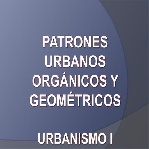 Patrones urbanos presentacion