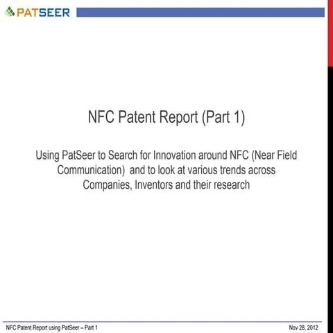 Patent Analysis Report on NFC