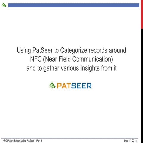 Patent Analysis Report 2 on NFC