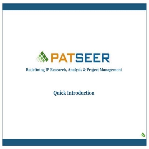 PatSeer Patent Database Overview