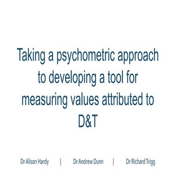 Taking a psychometric approach to developing a tool for measuring values attr...