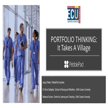 Portfolio Thinking: It Takes a Village Jacqui Patten
