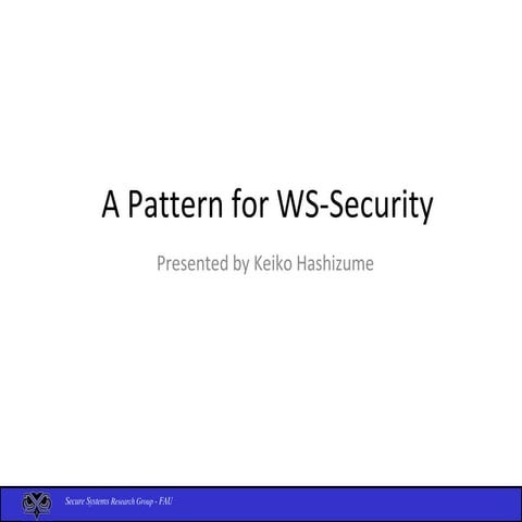 Pattern For Ws Security