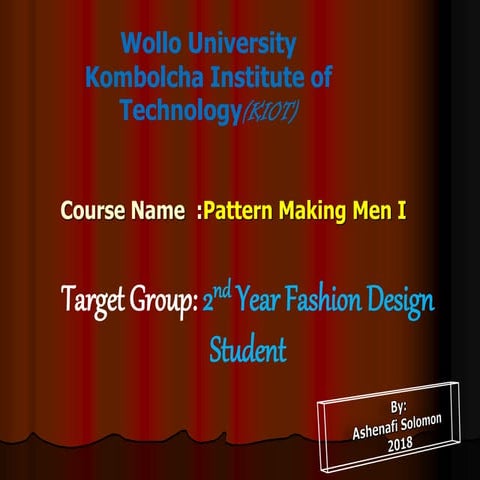 Pattern making men c1& c2