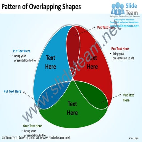 Pattern of overlapping shapes powerpoint diagrame templates 0712