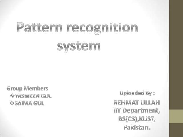 Artificial intelligence Pattern recognition system