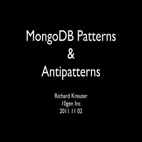 Patterns and antipatterns