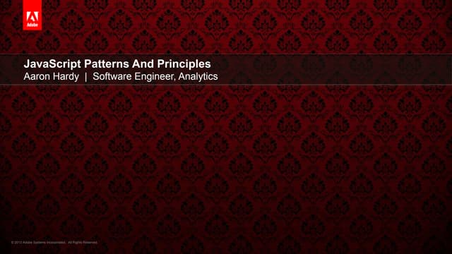 JavaScript Patterns and Principles