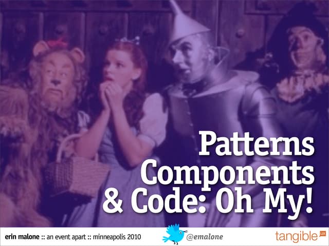 Patterns, Components, and Code, Oh My!