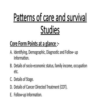 Comprehensive Guide to Cancer Care Patterns and Survival Analysis | PPTX