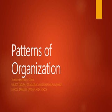 Patterns of organization