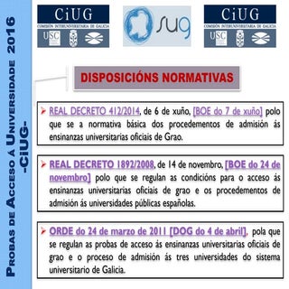 As Probas PAU e o acceso á universi...