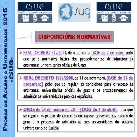 As Probas PAU e o acceso á universidade 