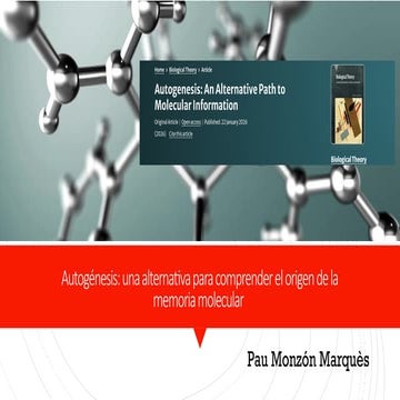 Autogénesis: una alternativa para comprender el origen de la memoria ...