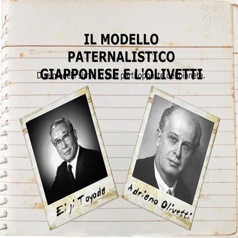 Il modello paternalistico giapponese e l'Olivetti