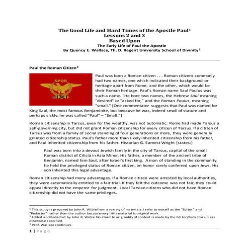 Paul.lessons.2.3.Paul the Roman and Greek Text