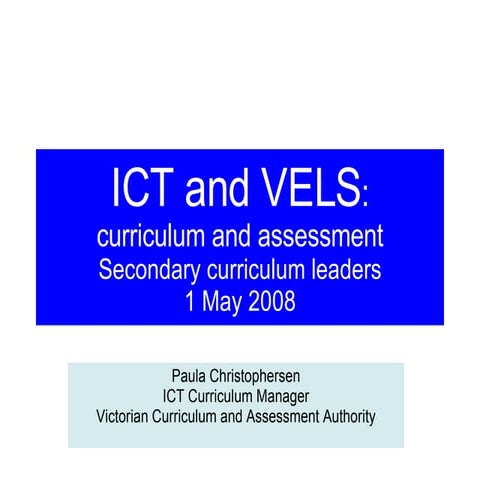 Paula Christophersen On Ict & Vels