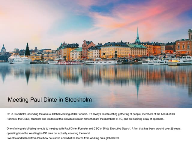 Meeting Paul Dinte in Stockholm