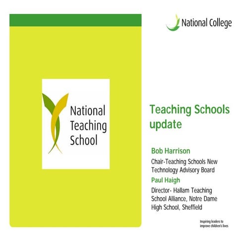 Naace Conference 2103 - Teaching Schools and teacher development: challenges ...