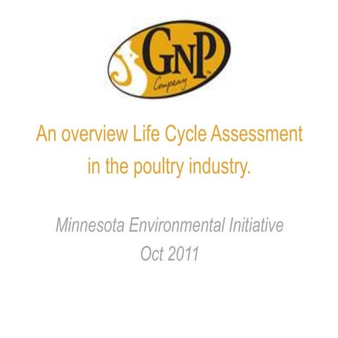 Helgeson - Overview Life Cycle Assessment in the Poultry Industry
