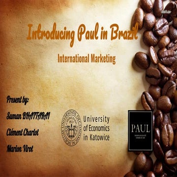 Entering in New Market- Coffee Chain in Brazil- international marketing