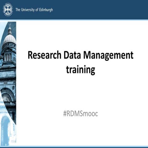 Research Data Management training with Open Educational Resources