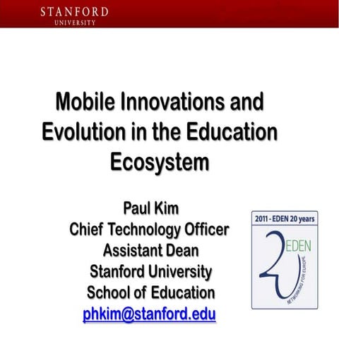 Mobile Innovations and Evolutions in Education Ecosystem