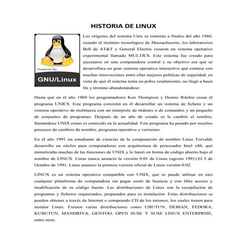 historia de linux