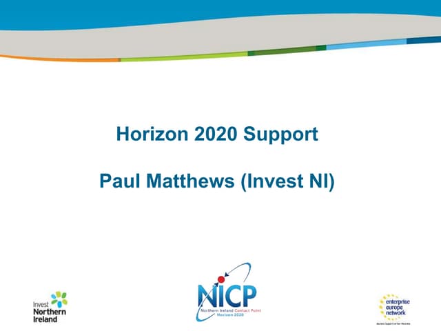 Horizon 2020 Fast Track to Innovation - Paul Matthews