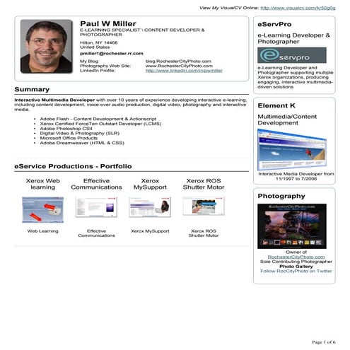 Paul Miller Visual Cv Resume