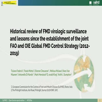Historical review of FMD virological surveillance and lessons since the estab...