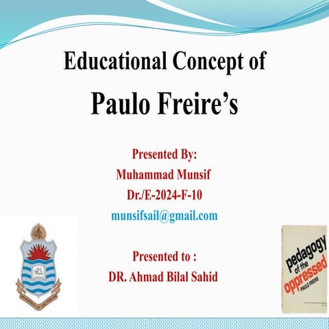 Educational concepts of Paulo Freire | Banking concept of Education by Paulo ...